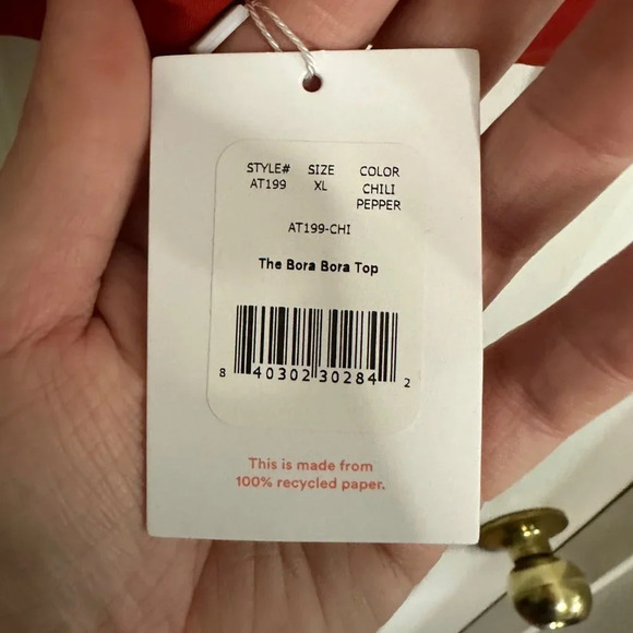 Andie The Bora Bora Swim Top Chili Pepper Red Women's Size XL Convertible Bikini - Picture 5 of 5